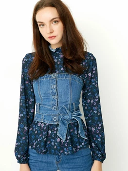 Блуза с корсетом Only 117470501 XS (70667XS) Синий
