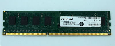 Модуль памяти Crucial DIMM 4GB 2Rx8 PC3-12800U CL-11 DDR3 1600Mhz (CT51264BA160B.C16FKD) Б/У