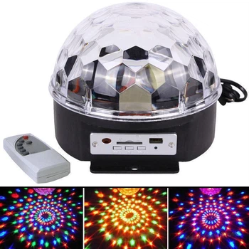 Диско лампа на поставке вращающийся шар MP3 RGB 220V Magic ball (М-13744)