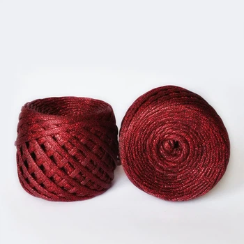 Трикотажная пряжа Glamor (ЛАПША) 5-7мм, 50м,цвет Red