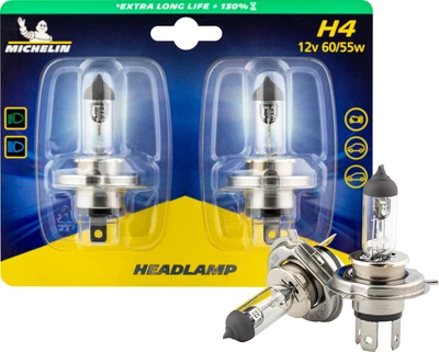 Автолампа Michelin H4 12V60/55WP43T LONG LIFE 130% двухблочная (W32286)