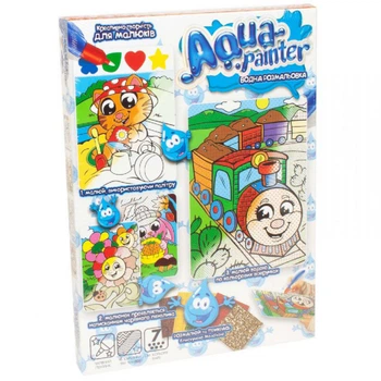 Детский набор для творчества"Aqua Painter" Danko Toys AQP-01 укр, водная раскраска Паровоз
