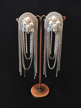 Серьги длинные свадебные с натуральным жемчугом Ksenija Vitali Silver pearl SB-00028