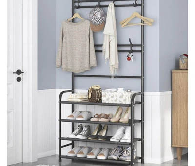 Универсальная вешалка для одежды New simple floor clothes rack size 60X30X151см Черная