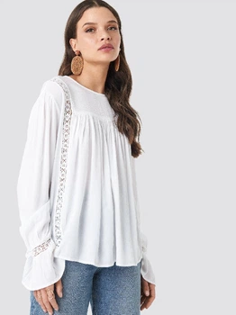 Сорочка з мереживом NA-KD 1014000295 S (91411S) Білий