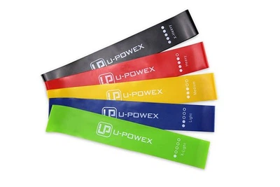 Резинки для фитнеса U-POWEX 5 штук Ассорти + чехол (01X0101)