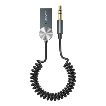 Аудио Bluetooth адаптер ресивер в автомобиль USAMS Car Wireless Audio Receiver US-SJ464 (BT5.0). Gray