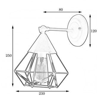 Бра в стиле лофт 100lamp Crystal E27 бронза (NL 0535-1 BN)