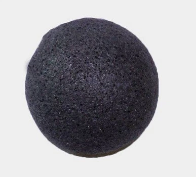 Спонж CS033 Конжаковый, 65*30, черный, крафтовая упаковка (Konjac конняку) Cosmo Shop