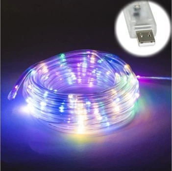 Внутренняя гирлянда неон лента-шланг светодиодная 5мм 100 LED DL 10м + USB каучук мульти MX-00005702