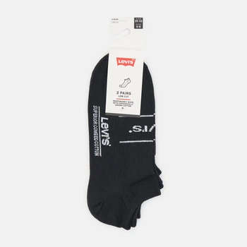 Набір чоловічих шкарпеток коротких бавовняних 2 пари Levi's Low Cut Sport 2P 7012039530060 39-42 Чорний (8720245177016)