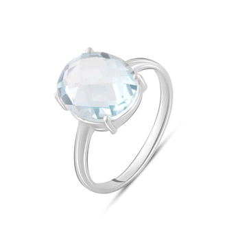 Срібна каблучка з натуральним топазом 4.713ct, вага виробу 2,72 гр (2049425)