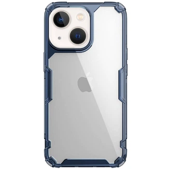 Силиконовый чехол Nillkin с усиленной защитой углов для Apple iPhone 15 Plus (6.7") (Синий (прозрачный)) (171531)