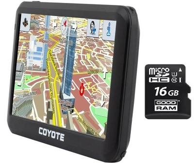 GPS навигатор COYOTE 556 Mate PRO 256mb 8gb 5 дюймов с картами навигации + Карта памяти 16GB UHS-1