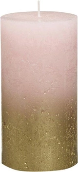 Свічка Bolsius Рустик Срібло/Золото 130/68 Пастель рожевий (646704)