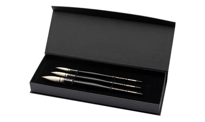 Набор кистей Kagalovska by da Vinci Black & White Signature Edition с французским креплением № 0, № 2, № 4