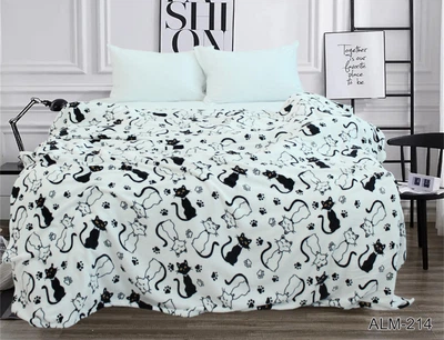 Плед Tag Tekstil велсофт микрофибра мягкий легкий в сумке 160х220 см Кошки (ALM-214)