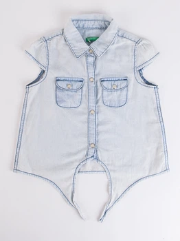Рубашка Benetton 5DHJ5QFZ0 90 cm (8826090cm) Голубой