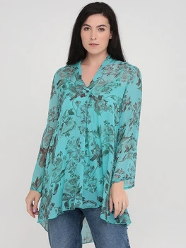 Туника цветочная бирюзовая кэжуал Sarah Chole 68408 One size (61488Onesize) Зеленый