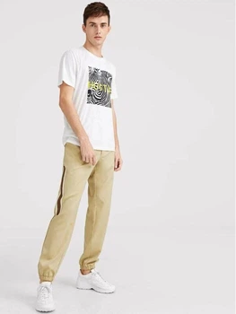 Мужские брюки с тесьмой по бокам Shein 071811203944 2XL (916292XL) Бежевый
