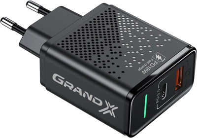 Зарядное устройство Grand-X Fast Сharge 6-в-1 PD 3.0, QС3.0, AFC, SCP, FCP, VOOC 1 USB + 1 TypeC 18 Вт CH-880