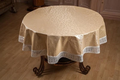 Скатерть "DAMASK" на флизелиновой основе MEIWA круг 150 см (364/6)