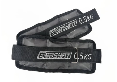 Обтяжувачі для ніг та рук з металом EasyFit Metal (пара), Вага 0,5 кг, Оксфорд, Метал, Чорно-сірий