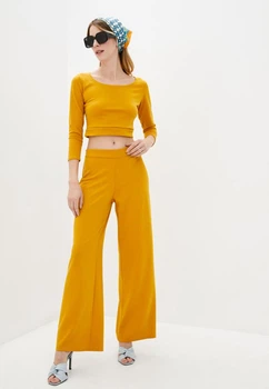 Жіночий спортивний костюм, штани клеш, рукав 3/ Подіум4 28001-MUSTARD S Гірчичний