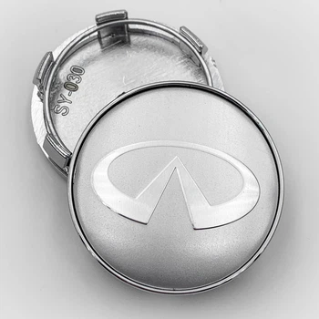 Ковпачки (заглушки) в литі диски Infiniti (Інфініті) 60 мм Сріблясті Хром обідок CountryMan