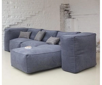 Модульний диван сірий велюр KatyPuf