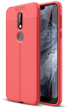 Резиновый бампер Autofocus для Nokia 7.1 под кожу Red (08927-2D)