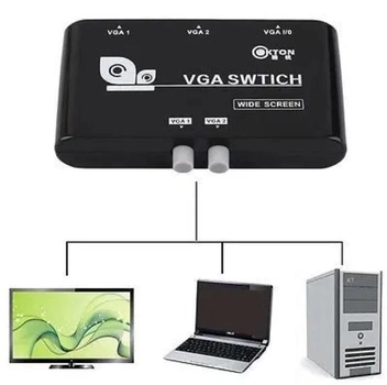 VGA свич для переключения 1 монитора на несколько источников на 2 разьема/порта свитч коммутатор Switch (534857266) Черный