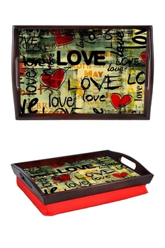 Поднос на подушке с ручками Happy Like Love Love Love (S47)