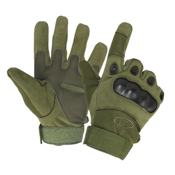 Перчатки тактические полнопалые OKLAI 705 Green M армейские с защитными вставками