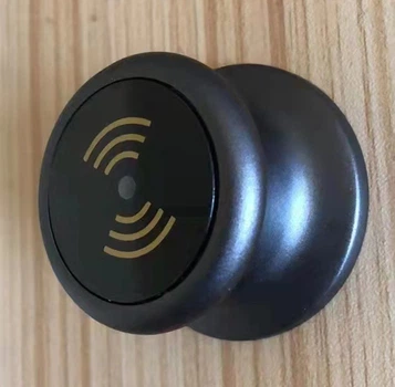 Замок мебельный электронный с фиксированным RFID доступом PLS-813 с металлическим черненным фронтальным корпусом - округла ручка