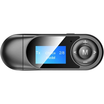 Аудіо адаптер Bluetooth 5.0 з дисплеєм U&P T13 Black (HG-T13-BK)
