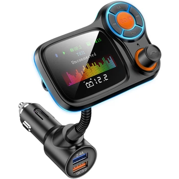 FM-трансмиттер U&P T831 Bluetooth 5.0 / microSD / QC 3.0 / RGB Black (HG-T831-BK)