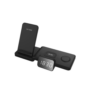 Док станция Qi 3in1 with Clock wireless charger JYD-WC100 |10W Max|