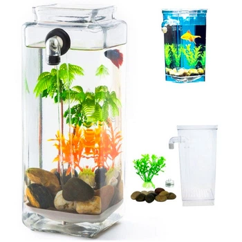 Аквариум для рыбок самоочищающийся My Fun Fish с LED подсветкой 2 литра