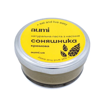 Паста AUMI из семян подсолнуха кремовая, 50г, банка стекло
