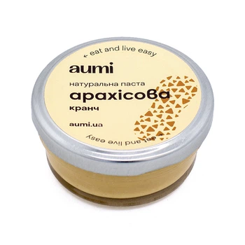 Арахісова паста AUMI Кранч, 50г, банка скло