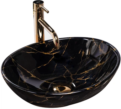 Умывальник (раковина) REA SOFIA MARBLE BLACK накладной (REA-U5611)