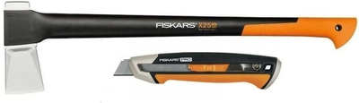 Набор Fiskars Топор-колун X25-XL + нож с выдвижным лезвием Fiskars Pro CarbonMax 18 мм (1057915)