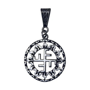 Амулет кулон Сонячний Хрест у Сонячному колі Semantic Jewelry Сріблення 5.0 x 2.8 x 0.2 см