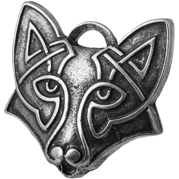 Амулет кулон Волк Фёнрир Semantic Jewelry Серебрение 3.7 x 2.9 x 0.3 см