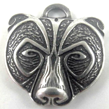Амулет кулон Бьёрн, Медведь Semantic Jewelry Серебрение 2.8 x 3.0 x 0.3 см