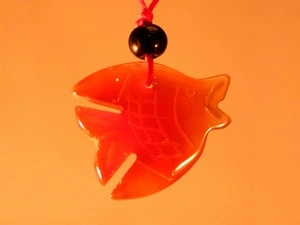 Амулет кулон з сердоліку Риба Semantic Jewelry 3.0 х 3.0 x 0.2 см