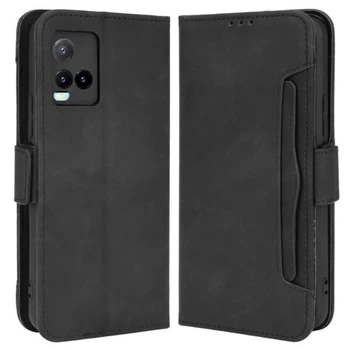 Чехол-книжка с кармашками Deexe Wallet Stand для VIVO Y33s / Y21 / Y21s - Black