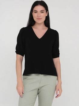 Блузка женская H&M 0926841_Vгорл.блеск XS Черная (KAY2000001265208)