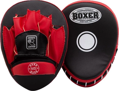 Лапы боксерские гнутые Boxer Черно-красные (2011-01R)